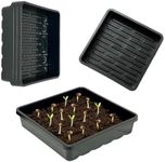 BeGrit 1010 Growing Trays Extra Strength Seed Tray 10" x 10" Without Drain Holes for Seedling Starter Microgreens Wheatgrass Fodder Hydroponic 5-Pack Black