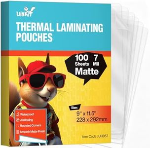 Uinkit 7Mil Matte Laminating Pouches, 100-Pack Letter Size (8.5x11 Inches) - Thick Thermal Laminating Sheets for Professional Use - Anti-Glare for Blueprints, Menus, Signage - Commercial Grade