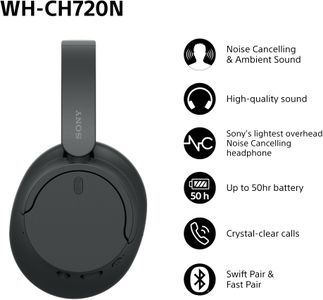 Sony WH-CH720N Wireless Headphones – Noise Cancelling, Black