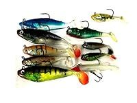 TraceAce Tackle 10 X Mixed Soft Pike Lures,Pike Baits,Pike Rigs,Pike fishing lures, pike plugs, pike spinners