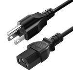 QYD 3 Prong Computer Power Cord, 3.9FT AC Power Cord Compatible for Samsung, HP, LG, AOC, BenQ, Acer, Asus, ViewSonic, Dell, Compaq Computer PC Monitor Power Cable, 1 Pack