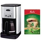 Cuisinart DCC-1200C Brew CentralTM 12-Cup Programmable Coffeemaker + Melitta 625000 Bamboo Super Premium Coffee Filters (80 Count) Bundle