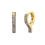 Zeneme Earring Gold Plated American Diamond Studded Hinged Hoop Huggy Earrings Jewellery For Girl And Women