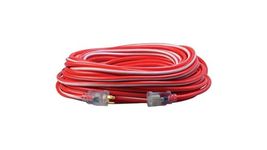 Coleman Cable 02549-41 100-Feet 12/3 Neon Outdoor Extension Cord, Red/White