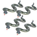 Dropower Inflatable Fake Snake Large Realistic Snakes 4 Pcs Inflatable Pool Float Animals for Garden Pool Lawn Plants Halloween Decoration