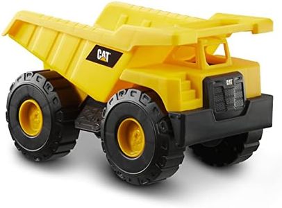 CAT Construction Toys, 15" Dump Truck Toy, Ages 2+, Sturdy Plastic, No Batteries Required, CAT Construction Tough Rigs Series