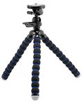 Arkon CMPTRIXL Flexible 11-Inch Tripod for Canon EOS Rebel T5 Nikon D40, Coolpix, Samsung NX1100 Smart 1/4 20 Digital Cameras, Black/Blue