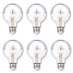 Westinghouse 5169120 4.5 Watt (40 Watt Equivalent) G25 Dimmable Half Chrome Filament LED Light Bulb, E26 Medium Base, 6-Pack