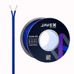 JAVEX Speaker Wire 16-Gauge [1.31mm2][0.16mm Strands Oxygen-Free Copper 99.9%] Stranded Copper, Blue/Black, Cable for Hi-Fi Systems, Amplifiers, AV receivers and Car Audio Systems, 30.5M [100FT]