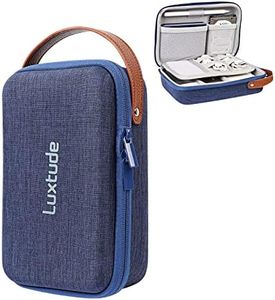 Luxtude Electronic Organizer Travel Case, Small Charger Organizer, Hard Charger Case, Travel Tech Bag, Portable Electronics Bag, Travel Essentials for Electronics/Mouse/SD/Cash/Card/Pen (Blue, 1 Pack)