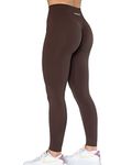 AUROLA Dream Collection Workout Leggings for Women High Waist Seamless Scrunch Athletic Running Gym Fitness Active Pants Java Coffee S