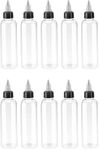 Empty Squeeze Dropper Bottles with Twist Top Cap,10Pcs Plastic Squeeze Bottles with Twist Cap,Clear Dispensing Bottles with Twist Cap,Empty Plastic Squeeze Bottles with Twist Cap for Ink Liquid,30ml