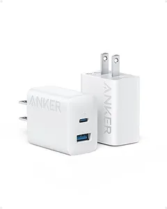 Anker 2-Pack 20W Dual Port USB C Fast Wall Charger, Compatible with iPhone 16/16 Pro/16 Pro Max/15/14/13, Pad Pro/AirPods and More (Cable Not Included)