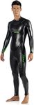 Cressi Triton Man All In One Swim Wetsuit 1.5mm - 1.5mm Neoprene High Density Glide Skin One-Piece Swim Wetsuit, Black/Fluo Green, S, Men's