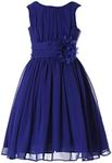 Bow Dream Little Girls Elegant Ruffle Chiffon Summer Flowers Girls Dresses Royal Blue 8