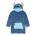 Disney Lilo & Stitch Girls Hoodie, Oversized Hoodie Blanket Fleece Lounge Wear, One Size Fits All Age 7-13 Years Old (novelty)