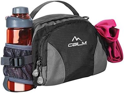 CGLM Running Waist Bag Running Belt Hiking Waist Bag Lumbar Pack Waterproof Fanny Pack with Water Bottle Holder for Outdoor Travel Hiking Cycling Climbing for iPhone iPod Samsung Phones (Black0301)