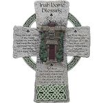 Cathedral Art Irish Home Blessing Resin Wall Cross, Housewarming or Wedding Gift with Blessing by Abbey & CA Gift, Gray, 6 x 8