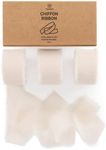 Vitalizart Light Nude Chiffon Silk Ribbon 1" x 21Yd Fringe Fabric Eco-Friendly Package (3 Rolls *7Yd) for Wedding Invitations, Bridal Bouquets, Decorations, Gifts Wrapping & Bow Making
