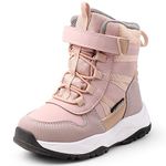 Kids Winter Boots Waterproof Girls Boys Snow Hiking Outdoor Boots Anti Collision Anti-Skid Mid Ankle Adventure Trekking Shoes Pink 2 Little Kid