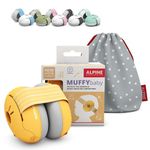 Alpine Muffy Baby Ear Defender for Babies and Toddlers up to 36 Months - CE & UKCA Certified - Noise Reduction Earmuffs - Comfortable Baby Headphones Against Hearing Damage & Improves Sleep - Yellow