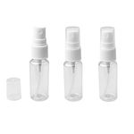 kuou 3 pcs Spray Bottle Set, 20ML Transparent Fine Mist Sprayer Bottles Plastic Empty Refillable Atomiser with Flip Caps-BPA Free PET Plastic,Holiday Travel Bottle