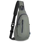 TITECOUGO Small Sling Bag Lightweight Canvas Crossbody Bag for Women Rucksack for Men Running Backpack Travel Chest Pack Shoulder Daypack for Gym Work Outdoor Hiking Sports Dark Grey