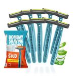 Bombay Shaving Company Flexi Smooth Stud Razor - 5 Pcs x 2 | Disposable Razor for Men with Pivot Head | Aloe Lubra strip | Manual Shaving Razor for Men