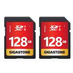 [Gigastone] 128GB 2-Pack SD Card UHS-I U1 Class 10 SDXC Memory Card Full HD Video for Canon Nikon Sony Panasonic Digital Camera, Full Size SD Card