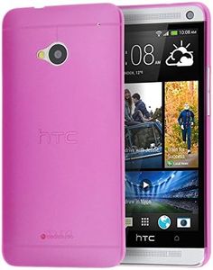 doupi UltraSlim Case Compatible with HTC One (M8), Ultra Thin Fine Matt Mobile Phone Case Cover Bumper Protective Shell Hard Case Pocket Protection Design Protective Case Pink
