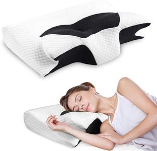 Cervical Neck Pillow for Neck Pain Relief, 2 in 1 Memory Foam Support Pillow for Sleeping, Ergonomic Pillow for Side, Back & Stomach Sleepers, Machine Washable Pillow with Removable Pillowcase