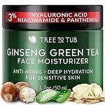 Tree To Tub Hydrating Face Moisturizer for Dry & Sensitive Skin - Water Based Hyaluronic Acid Facial Moisturizer, Face Cream for Women & Men with Aloe, Green Tea & Ginseng