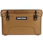 Driftsun Heavy Duty Portable 45 Quart Insulated Hardside Ice Chest Cooler, Tan