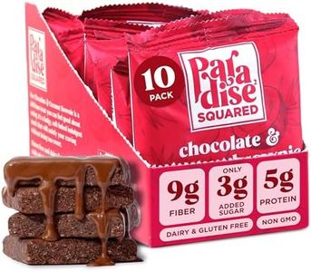PARADISE SQUARED Coconut Chocolate Brownie Bar - 10 Pack Vegan Brownies - Gluten Free, Dairy Free Vegan Breakfast Protein Bars - High Fiber, Plant Based, Low Sugar Desserts - 45g Clean Healthy Snacks