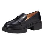 Coach Women's Leah Patent Leather Loafer, Black, 7