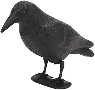 Lwuey Crow Decoy, Black Simulation Plastic Standing Crows Statue Hunting Bait Decoys Tool Fake Raven Decoy Realistic Hanging Dead with Feet Stake Rod for Halloween Outdoor Yard Garden Decoration