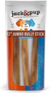 Jack&Pup Jumbo Bully Sticks for Large Dogs Aggressive Chewers - Bully Sticks 12 Inch Odor Free Beef Chew Sticks for Dogs, Premium Grade Healthy Dog Treats Long Lasting Dog Chews (Jumbo Thick - 3 Pack)