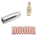 12pcsKit MB 15AK for MIG Welding Torch Contact Tip M6 0.8 x 25mm Gas Nozzle Shroud Holder