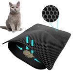 Cat Litter Mat,Y-jiayol Cat Litter Mat Trapper Size 24 x 18 Inches,Honeycomb Double Layer Trapping Litter Mat Design,Waterproof Urine Proof Kitty Litter Mat,Helps to Waste Less Litter on Floors