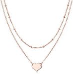 Philip Jones Rose Gold Plated Double Layered Heart Necklace