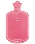 Faba Care by Sänger 2 litre rubber hot water bottle, natural rubber, 1 side fins, Premium rubber hot water bottle