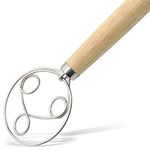 13" Danish Dough Whisk, Dough Whisk Hand Mixer for Bread Pastry or Pizza Dough Best Substitute to a Mixer and Blender - Baking Tool