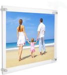 NIUBEE 3Pack 8.5x11 Clear Acrylic Wall Mount Floating Picture Frame A4 Letter Size Photo for Document Certificate Sign Display -Double Panel (Full Frame is 9.4x13.4 inch)