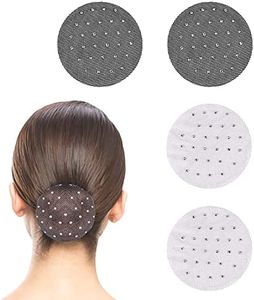 iTYOOS 4 Piezas Mallas Para el Cabello, Borde Elástico Redes de Pelo, Redecillas de Malla Elástica, Redecillas de Peluca, Redes de Pelo Invisible Malla, Para Patinaje de Danza, Danza del Ballet