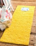 STARAR Decor Modern Fluffy Fur Rug & Polyester Shaggy Anti Slip Carpet for Living Room, Carpet for Kids Room, Kitchen, Hall, and Cabins (2x4 Feet, Yellow)