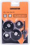 Hole Saw Kit, SUNGATOR 5-Piece Hole Saw Set with 4 Pcs Saw Blades in 1-1/4, 1-1/2, 2, 2-1/8 Inch, 1 Mandrel. Carbon Steel Circle Hole Saw Kit, Arbored Hole Cutter for Wood, Plastic, PVC Board, Drywall