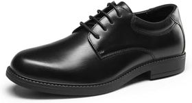 Bruno Marc Men's Non Slip Work Shoes, Waterproof Restaurant Derby Dress Shoes,Size 10,All Black-Pu,BMUMHC2502