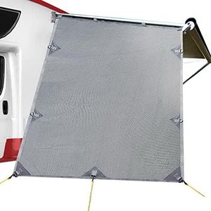 Caravan Privacy Screen End Wall Roll Out Awning Side Sun Shade, 1.95 Meter Height x 2.2 Meter Width, Grey