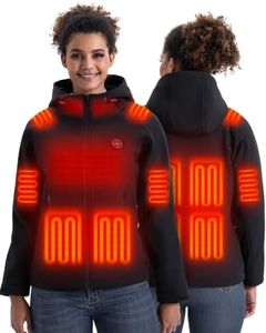 Women`s Heated Jacket Softshell Waterproof Electric Heating Coat for Hiking
