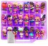 HOME4 LOL Double Sided Storage Container - No BPA - Organizer Case - 48 Compartments - Compatible with Dolls LOL lils, Pets, Surprise Tiny Toys, Shopkins, Accessories, Beads, Crafts (Purple)